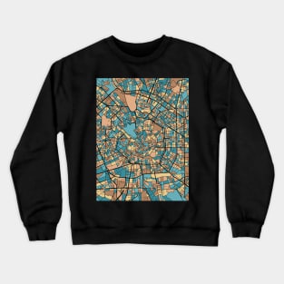 Milan Map Pattern in Mid Century Pastel Crewneck Sweatshirt